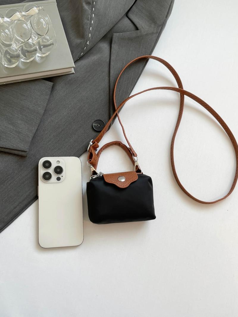 Women's Mini Crossbody Bag with Detachable Shoulder Strap, Zipper Closure, Decorative Purse, Flap Crossbody Purse, Christmas Gift for Young Girls