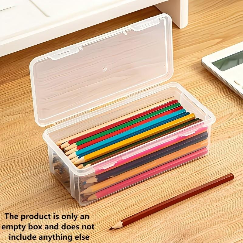 4 Pack Large Clear Storage Boxes with Lids, Heavy Duty Organizer Containers, Stackable Plastic Bins for Office, Arts & Crafts Supplies, Lightweight & Portable with Snap-On Lids, Frosted Lids, Durable & Sturdy Structure, Ideal Home & Workspace Organization