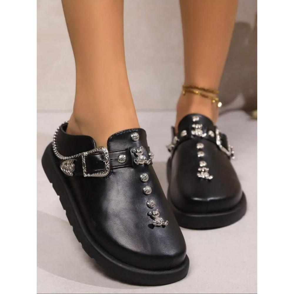 Women's Fashion Rhinestone & Faux Pearl Decorated Clogs, Casual Comfortable  Slippers for Beach, All-match Slide Slippers for Daily Wear