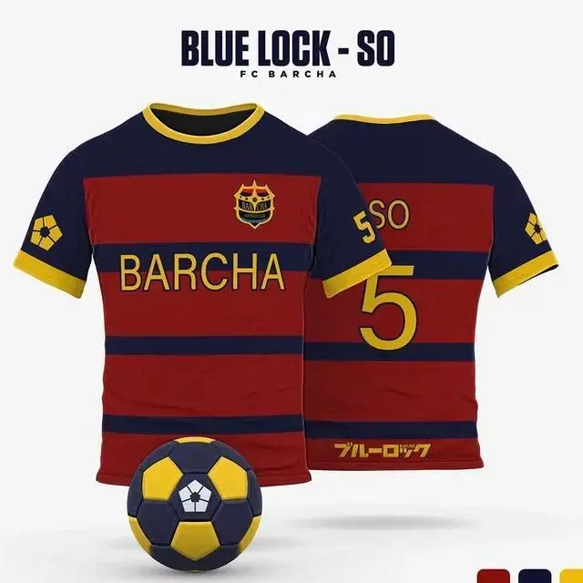 Anime Japanese Blue Lock Isagi Yoichi Football Jersey T-shirt Cosplay Hyoma Chigiri Meguru Bachira Tee Original Children Clothes