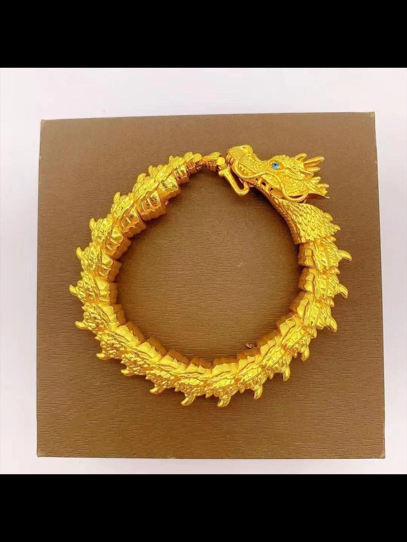 New Dragon Bone Chain Bracelet for Men, Bold Dragon Head Design, Casual Ethnic Style, High-Quality Hand Chain