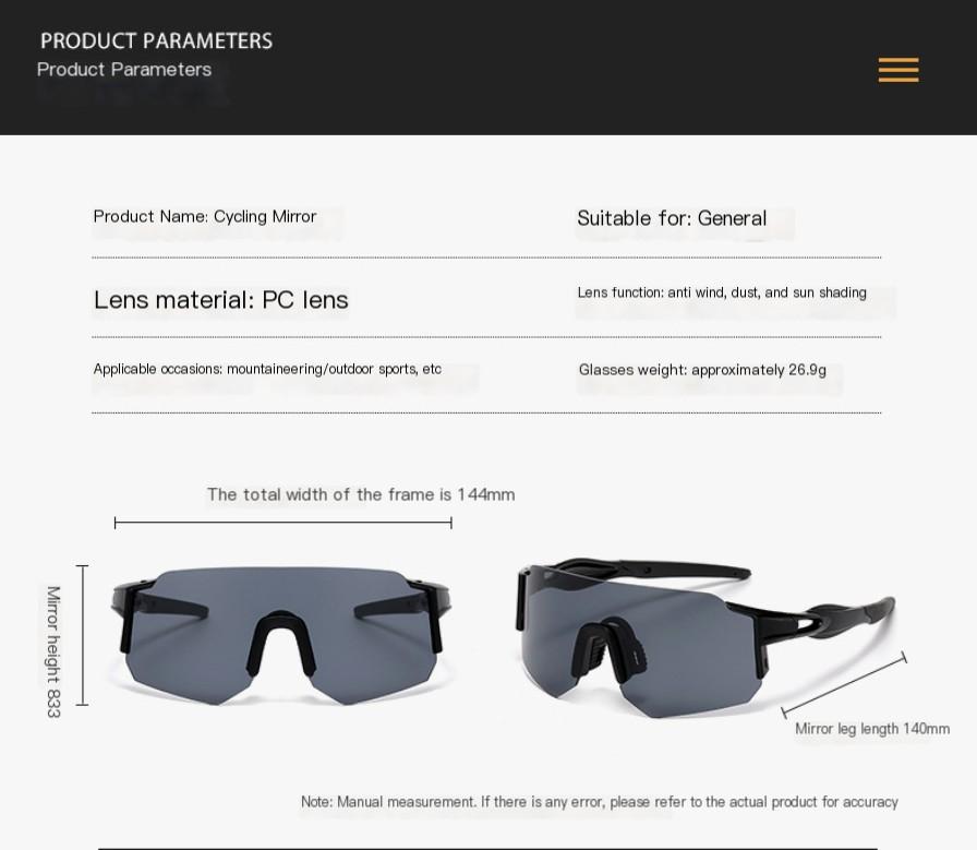 Best-selling cycling glasses, colorful one-piece film sunglasses, windproof and UV-proof outdoor sports glasses