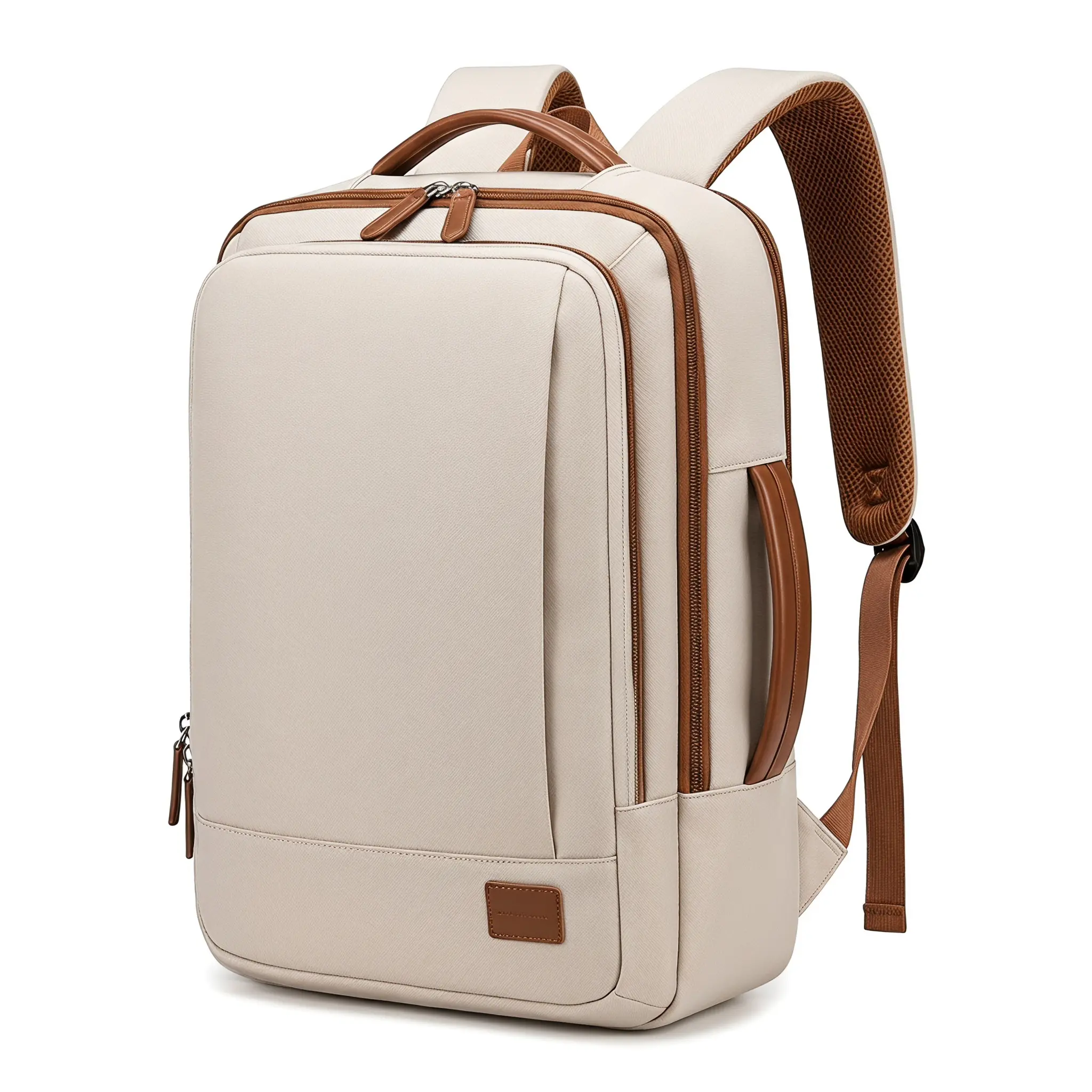 Business Travel Backpack Fits 15 Inch Laptop Lightweight Casual Daypack Unisex Oxford Wear Resistant Polyester Lining Solid Color Stitching Curved Shoulder Straps Everyday Essential For Work Commute