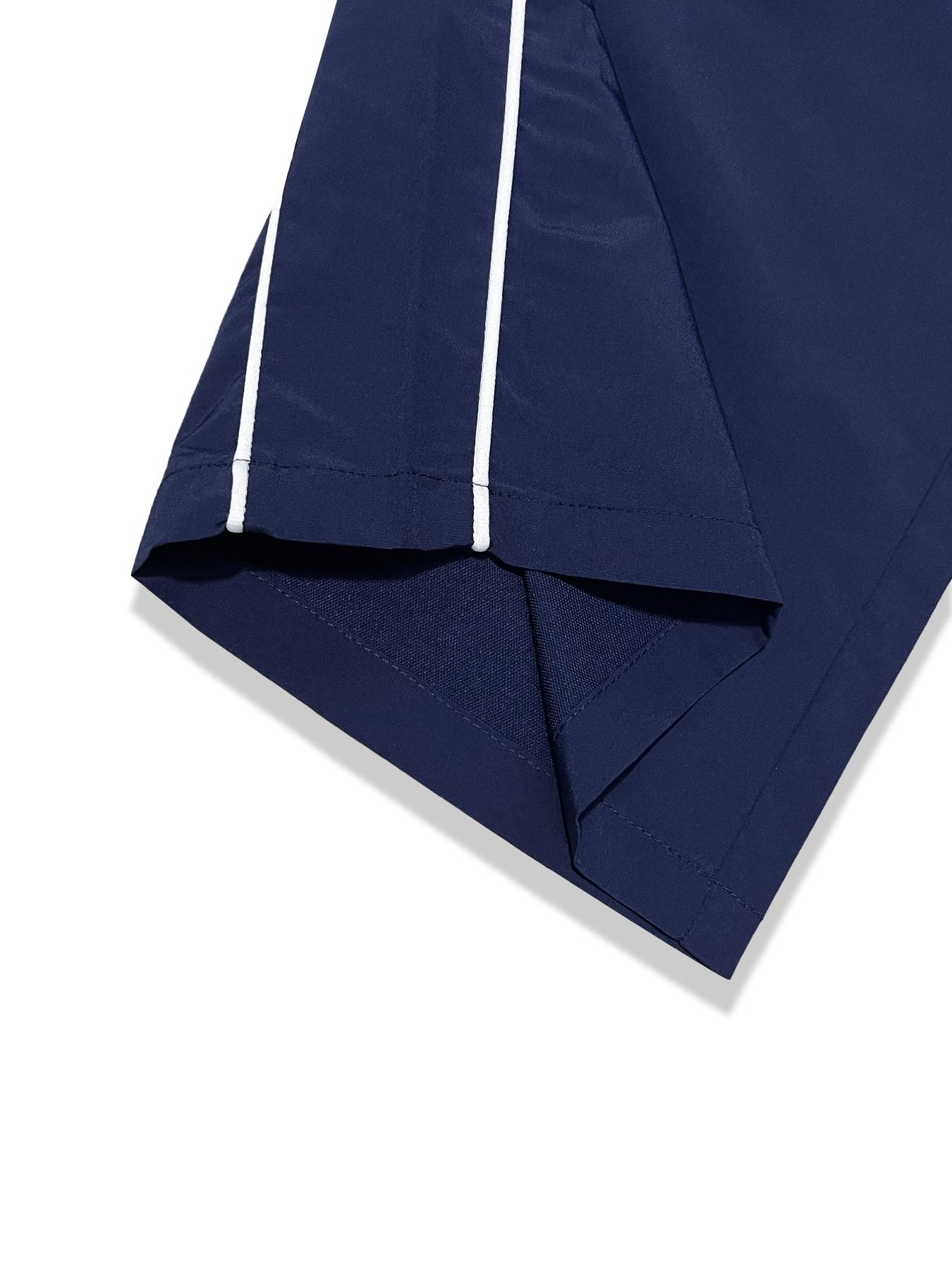 Men's Side Stripe Drawstring Waist Straight Leg Pants, Casual Pocket Letter Patched Trousers for Fall & Winter, Loose Menswear, Drippy Outfits