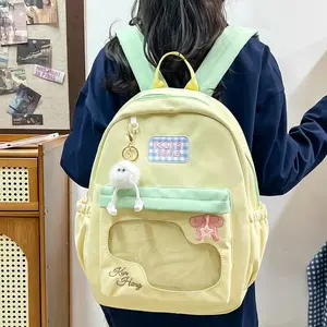 New Sweet Cool Ulzzang Ita Bag Harajuku Fashion Casual Milk Yellow Backpack School Bag Daily Casual Commuting Light Backpack