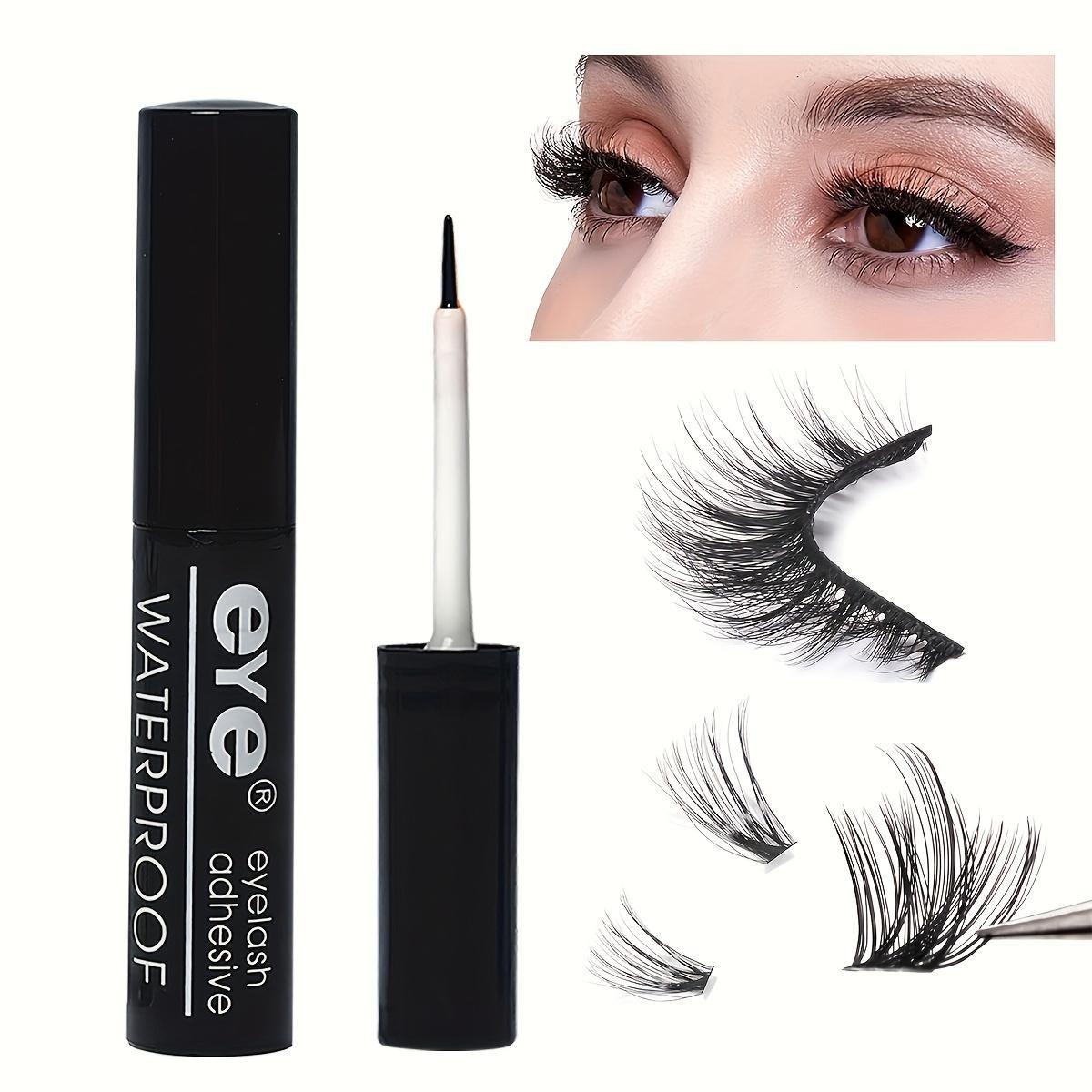 Waterproof Long Lasting Eyelash Glue, Quick Dry Eyelash Extension Glue, Professional Eye Makeup Tool for Women & Girls