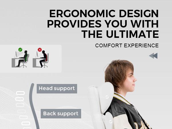 GTPLAYER Ergonomic Big and Tall Office Chair - Ergonomic Chairs for Executives, Wide Seat, Pocket Spring Lumbar Support, Outward Fixed Soft Armrests, Adjustable Footrest, Adjustable Seat Height (New Year Sale)