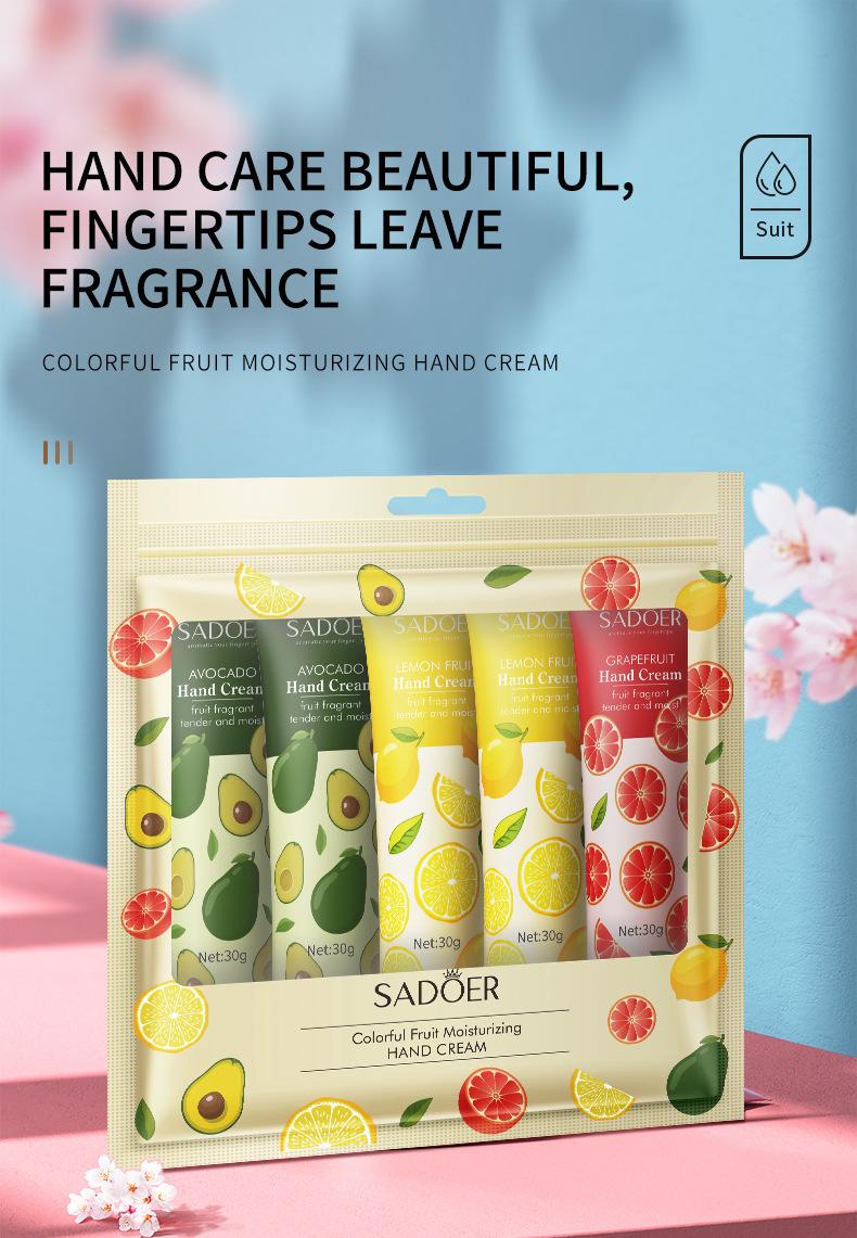 SADOER Anti-Crack Mini Hand Cream Hand Skin Care for Dry Cracked Hands Set, 5 Pieces Included