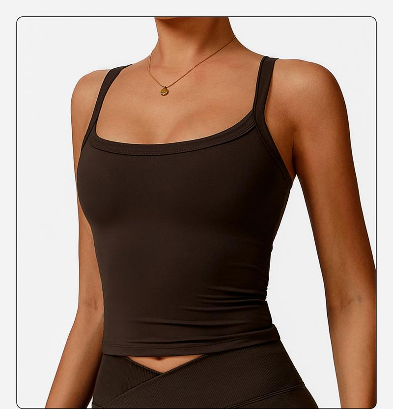 2025 Summer Women's Yoga Tank Top - Racerback Sleeveless Workout Shirt with Built-in Bra | 4-Way Stretch, Quick Dry & Breathable for Hot Yoga, Gym | TikTok Viral Fitness Apparel