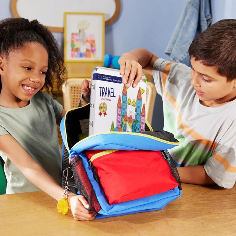 Mini Travel Magnetic Building Blocks Set with Storage Box, Multiple Build Options, Perfect Christmas Holiday Gift for Boys & Girls, Magnetic Building Tiles #TOP PICKS