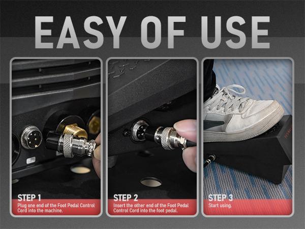 YESWELDER 5-Pin TIG Welding Foot Pedal | Precision Amperage Control for CT-520, TIG-200P-ACDC-PRO & TIG-205P-PRO TIG Welder