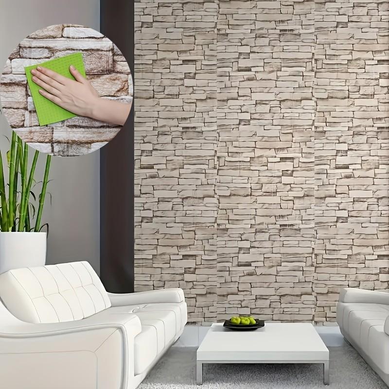 32pcs Self-Adhesive Xpe Retro Wall Stickers, Foam Brick Wallpaper for Bedroom, Waterproof Home Decor, 3mm Thick, Multiple Colors Available