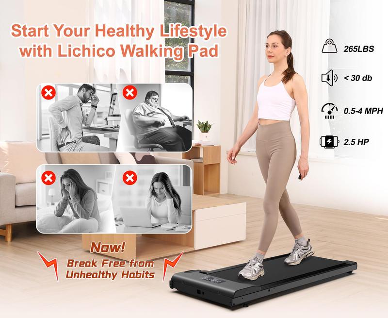 Lichico/Yrun Compact 2-in-1 Under Desk Treadmill,Portable Folding Electric Walking Treadmill with 2.5-3.0HP Brushless Motor,Spacious Running Area,Ideal for Home and Office Use Lichico/Yrun Compact 2-in-1 Under Desk Treadmill,Portable Folding Electric Walking Treadmill with 2.5-3.0HP Brushless Motor,Spacious Running Area,Ideal for Home and Office Use