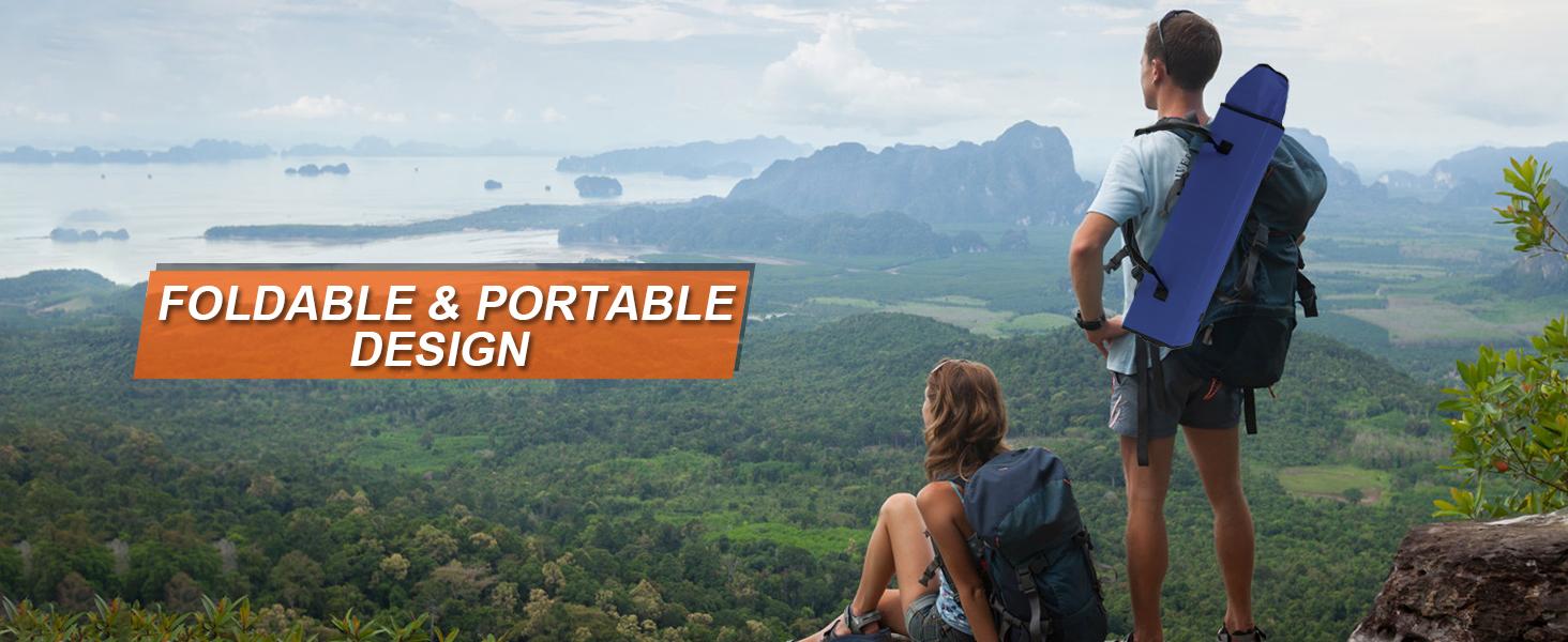 Camping Chair with Canopy, Outdoor Folding Lounge Chair with Adjustable UPF 50+ Sun Shade &Cup Holder, Portable Camping Recliner,350LB Max Support Foldable Wide Sunshade oversized Chair with Shade Canopy Camping Chair with Cup Holder Durable