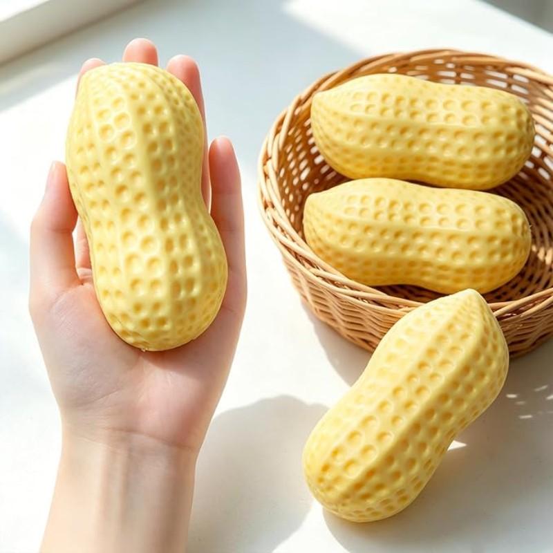 Peanut Squishy Toy (1pc), Food-Shaped Stress Relief Fidget, Large Non-Rebound, Soft Texture, Shapeable Fidget for Adults, Perfect Gift