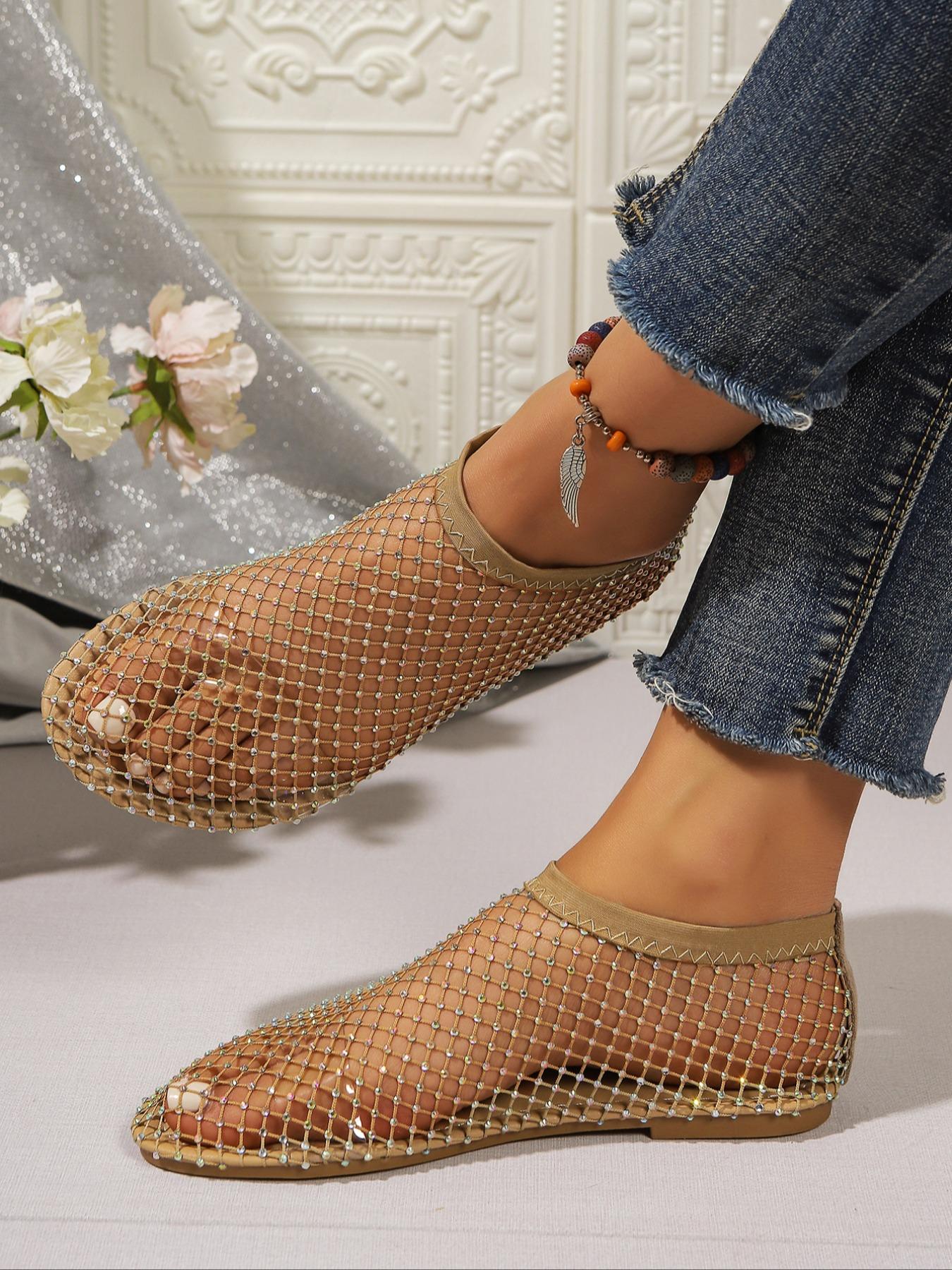 Women's Casual Round Toe Ballet Flats, Breathable Mesh Low Top Shoes, Spring & Fall Textile Upper, Comfortable Rubber Sole Women's Casual Round Toe Ballet Flats, Breathable Mesh Low Top Shoes, Spring & Fall Textile Upper, Comfortable Rubber Sole