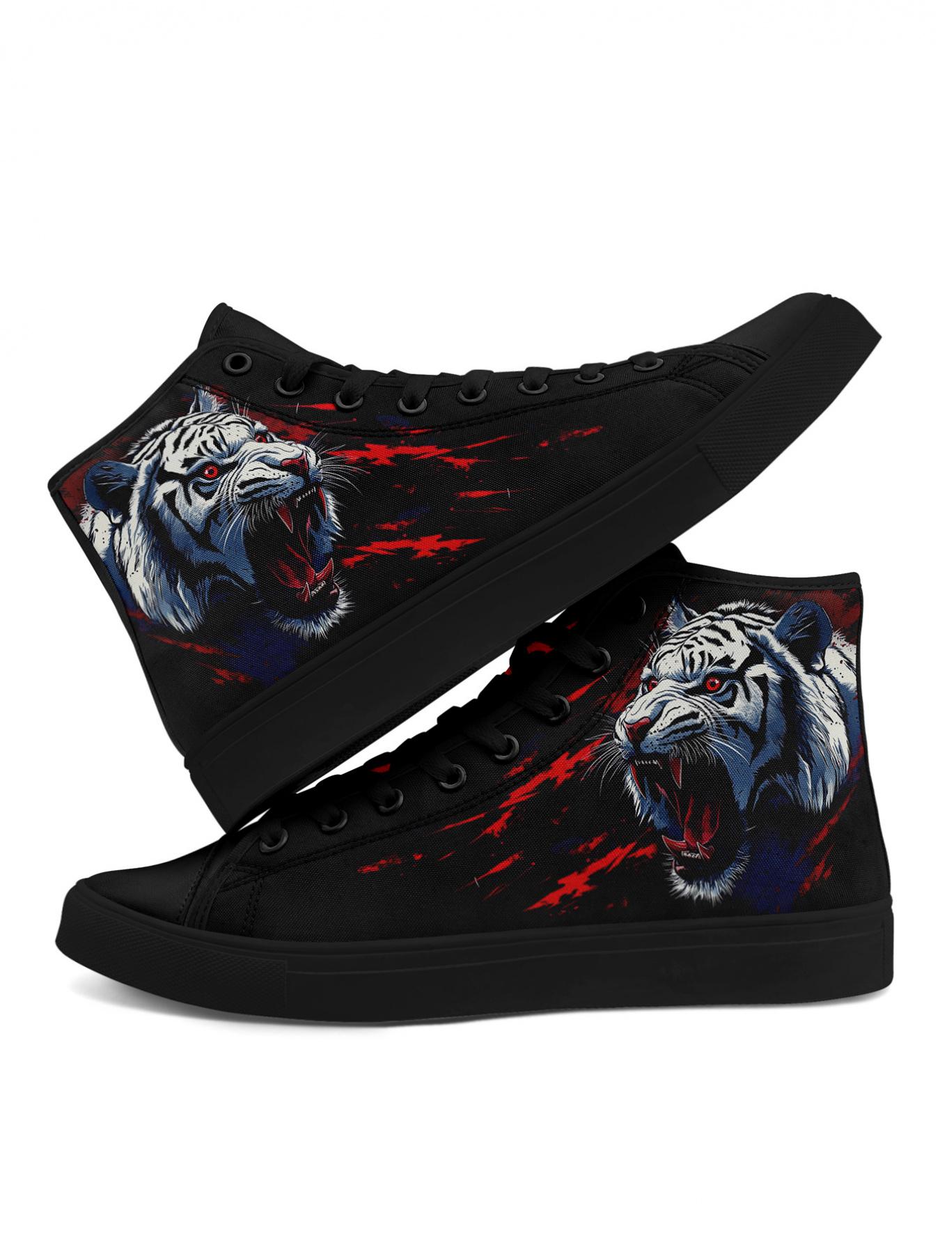 Unisex's Random Eagle & Horse Pattern High Top Sneakers, Fashionable Casual Streetwear Sneakers for Men & Women, 2025 New Stylish Shoes for Daily Wear, Closed Footwear