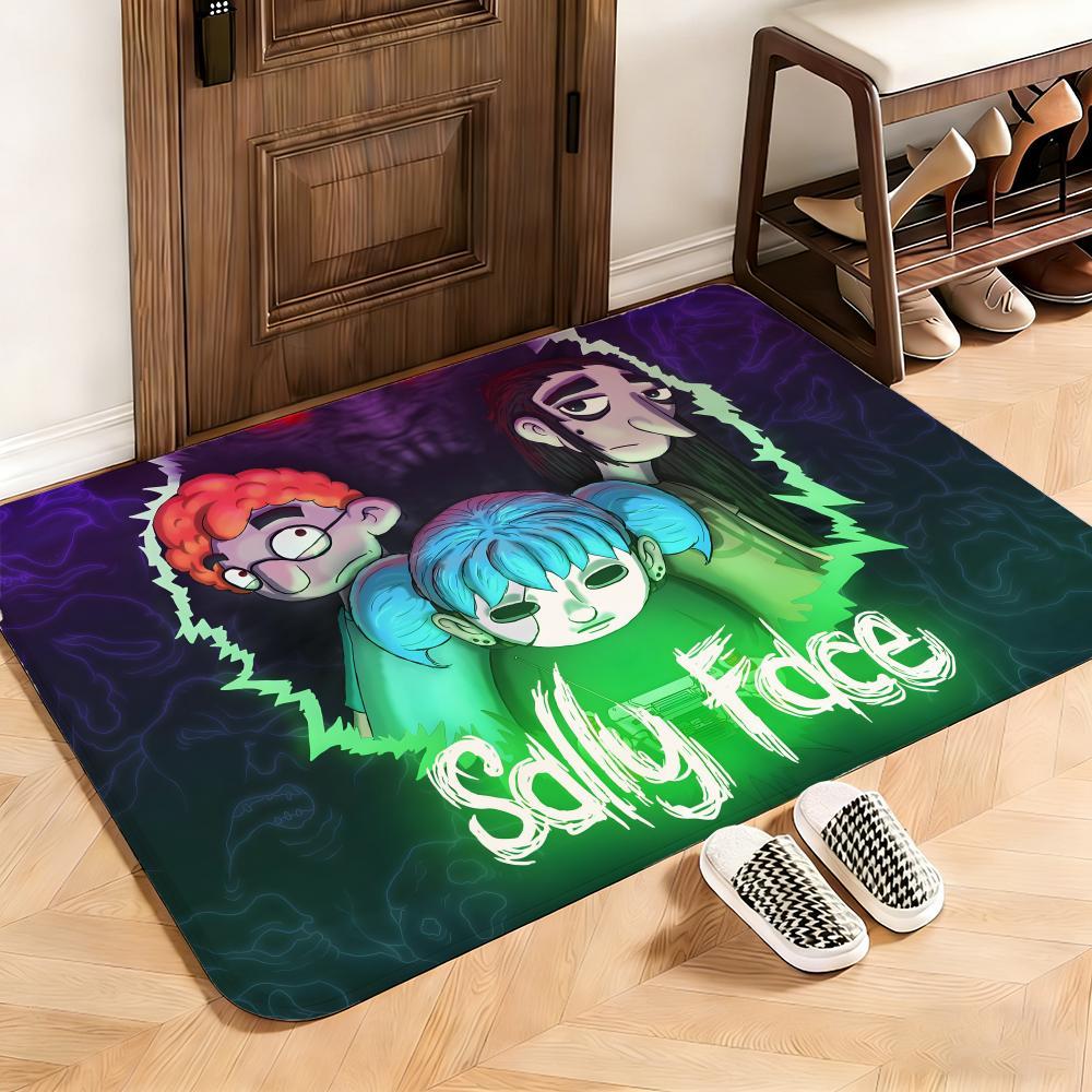 Horror Sally Face Floor Mat This soft flannel mat provides a cozy Soft flannel mat with quick water absorption, non-slip and durable. Easy to clean, ideal for bathroom and entryway use.