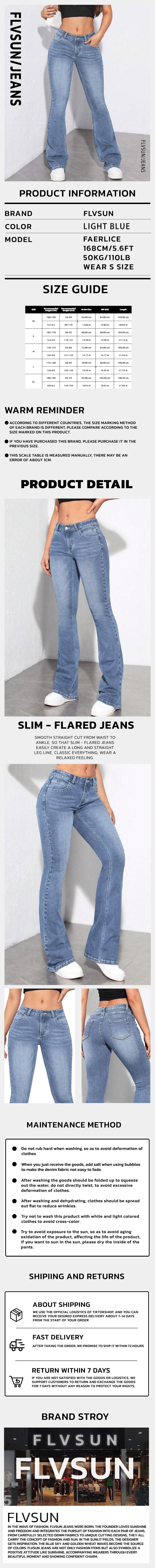 Flvsun- Women's Bell Bottom Jeans Low Waist Classic Stretch Flared Jeans Denim Bell Bottom Pants  Mom Jeans  90s Outfits  Low Rise Flared Jeans