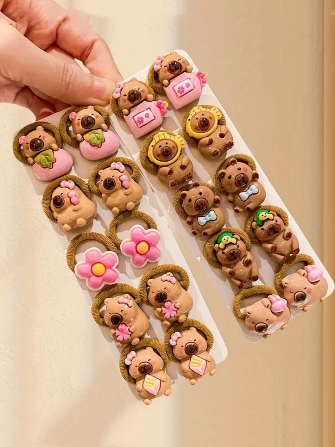 10Pcs/20Pcs Cute Capybara Hair Ties, Elastic Hair Accessory, High ...