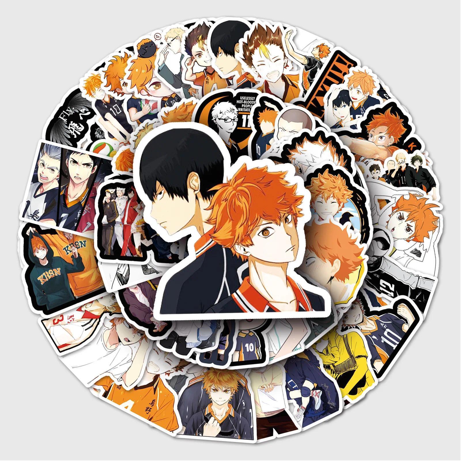 52PCS Haikyuu Stickers Graffiti Stickers DIY Diary Phone Case Handmade Scrapbook Aesthetic Stickers