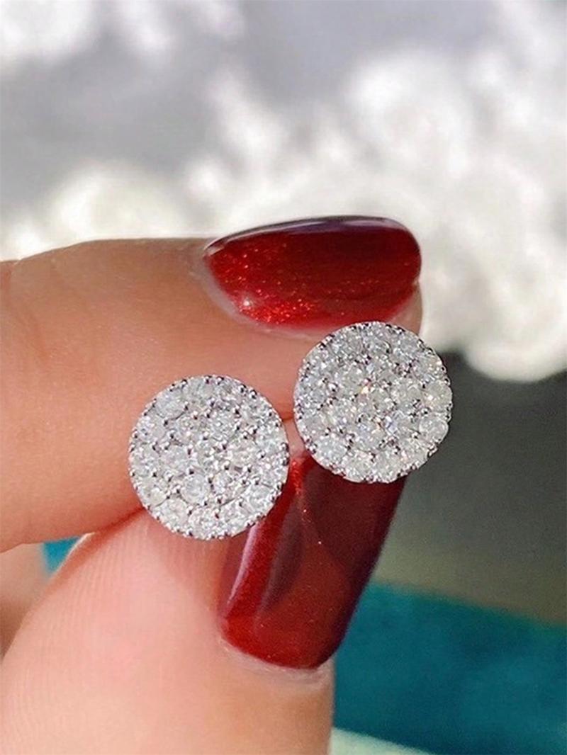 Rhinestone Decorated Stud Earrings, Fashionable Earrings for Women, Daily Clothing Decor, Birthday Gift