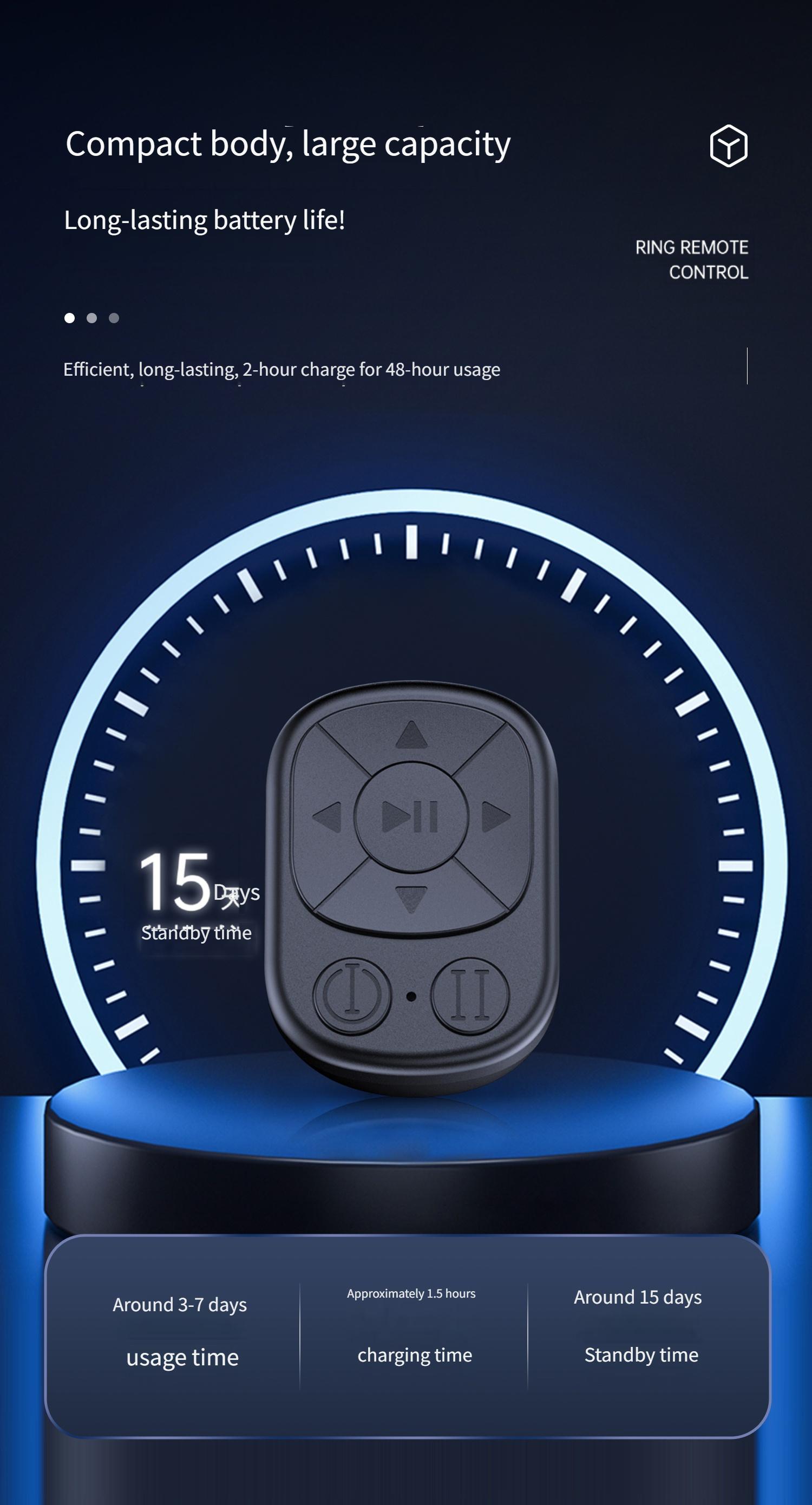 TikTok Scroll Ring - Bluetooth Remote for TikTok Clips & Tunes, iPhone Compatible Fingertip Wireless Bluetooth Controller, Perfect for iPad, iOS and Android, with Live Camera Shutter