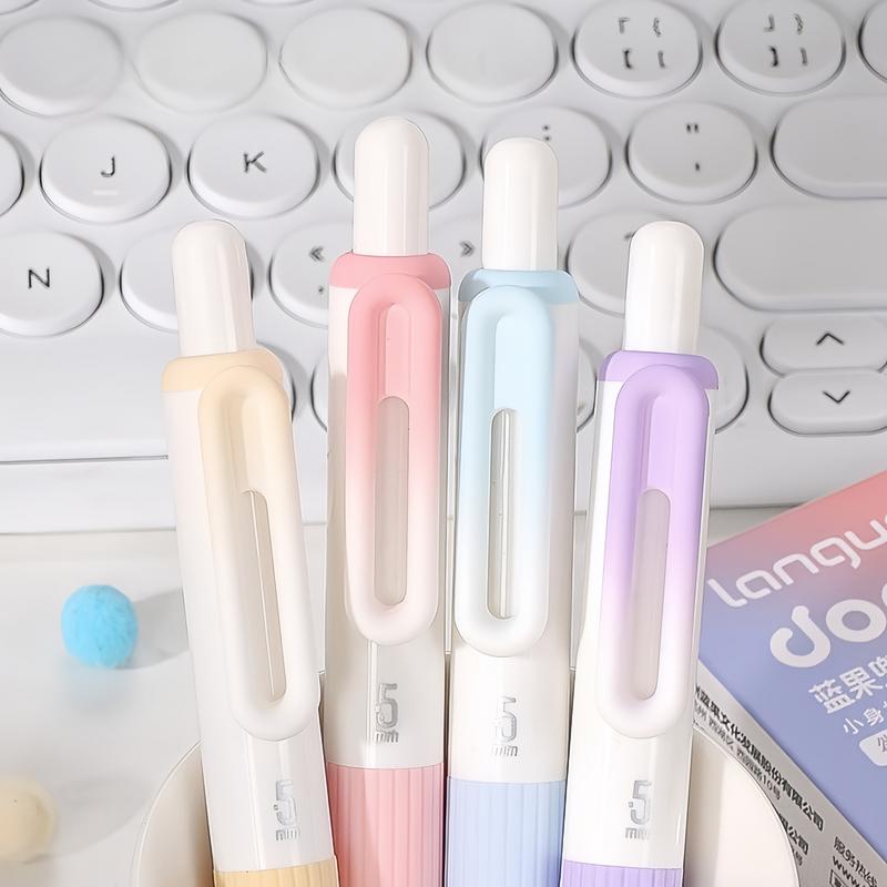 Retractable Ballpoint Pen, 6 Counts/set Colorful Smooth Writing Pen, Comfort Grip Fashionable Elegant Pen for School Office Examination, Ballpen Set, Color Marker Set, Colored Pens Set, Set With Pen