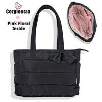 D-Black -Pink Floral -Bow