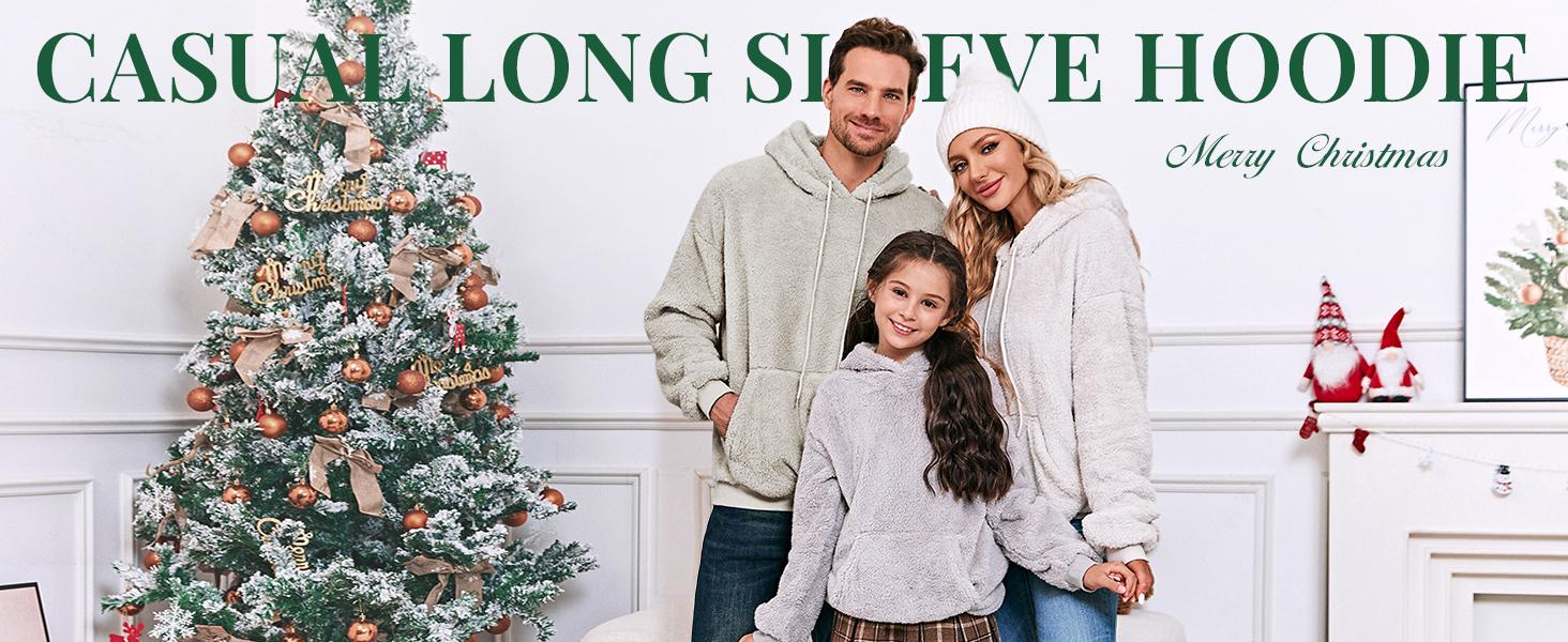 Runcati Men's Fuzzy Sherpa Pullover Hoodie Sweatshirt Long Sleeve with Kangaroo Pocket Chunky Fabric for Fall & Winter Athletic Fit