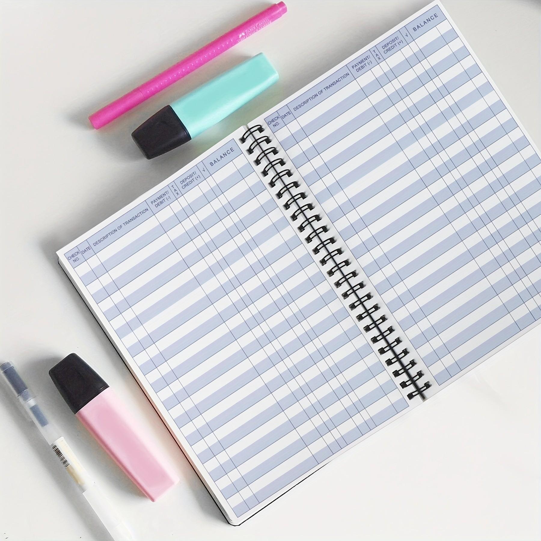 Lines Checkbook Register, 100 Pages, Thick Paper, 5.5x8.5 Inches, Accounting Journal for Small Businesses & Individuals, Track Accounts, Deposits, Expenses, Balances