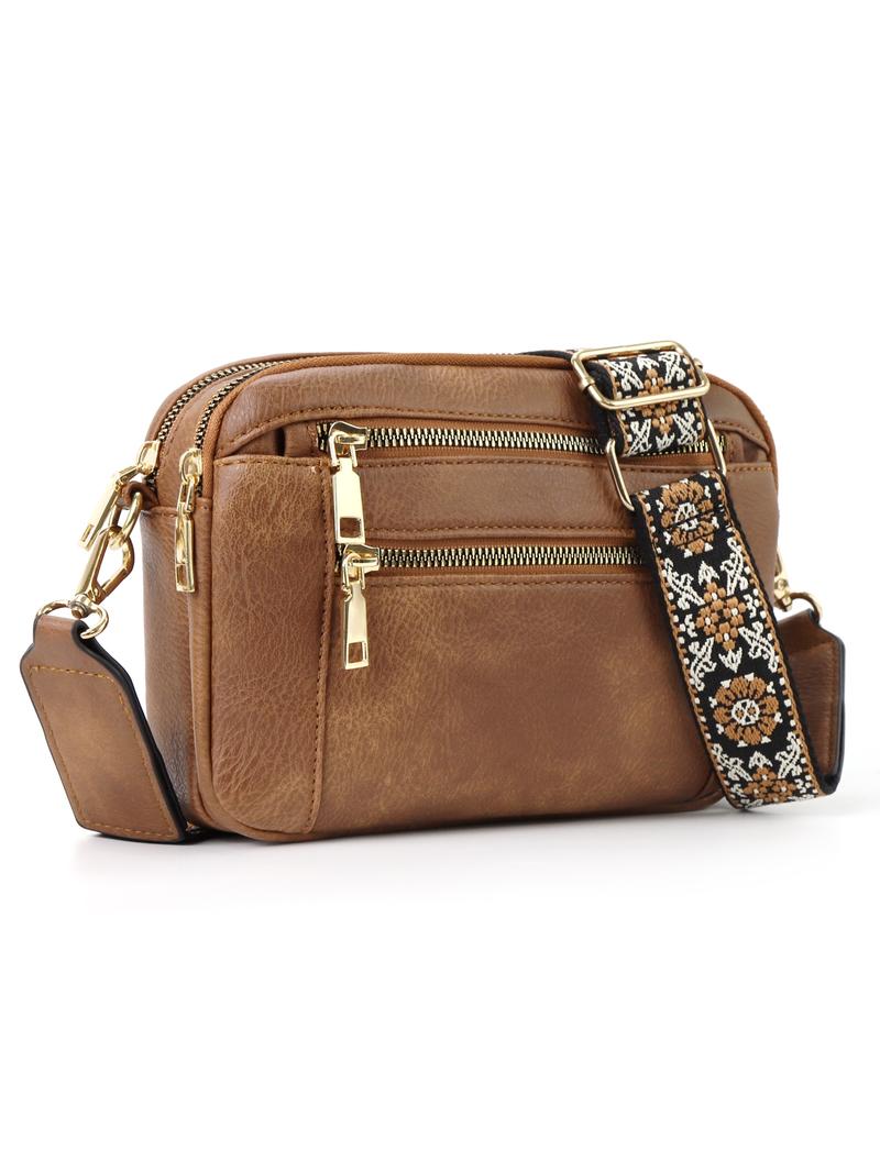 Bohemian Crossbody Purse for Women, Small Crossbody Bags Trendy Vegan PU Leather with Adjustable Shoulder Strap, Women's Shoulder Bag, Handbag, Vintage Design, Lightweight & Spacious, Perfect for Daily Use