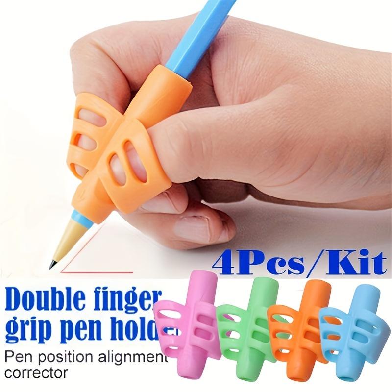 4pcs Multi-color Pencil Holder for Primary School Students Children's Stationery Soft Glue Writing Posture Corrector Pen Holder for Writing Posture Correction Office Supplies Classroom Supplies Desk Supplies