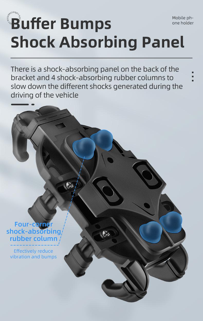 ROCKBROS Motorcycle Bike Phone Mount with Vibration Dampener for 4.7''-7.1'' Phones, Universal Motorcycle Handlebar Mount Phone Holder ROCKBROS Motorcycle Bike Phone Mount with Vibration Dampener for 4.7''-7.1'' Phones, Universal Motorcycle Handlebar Mount Phone Holder