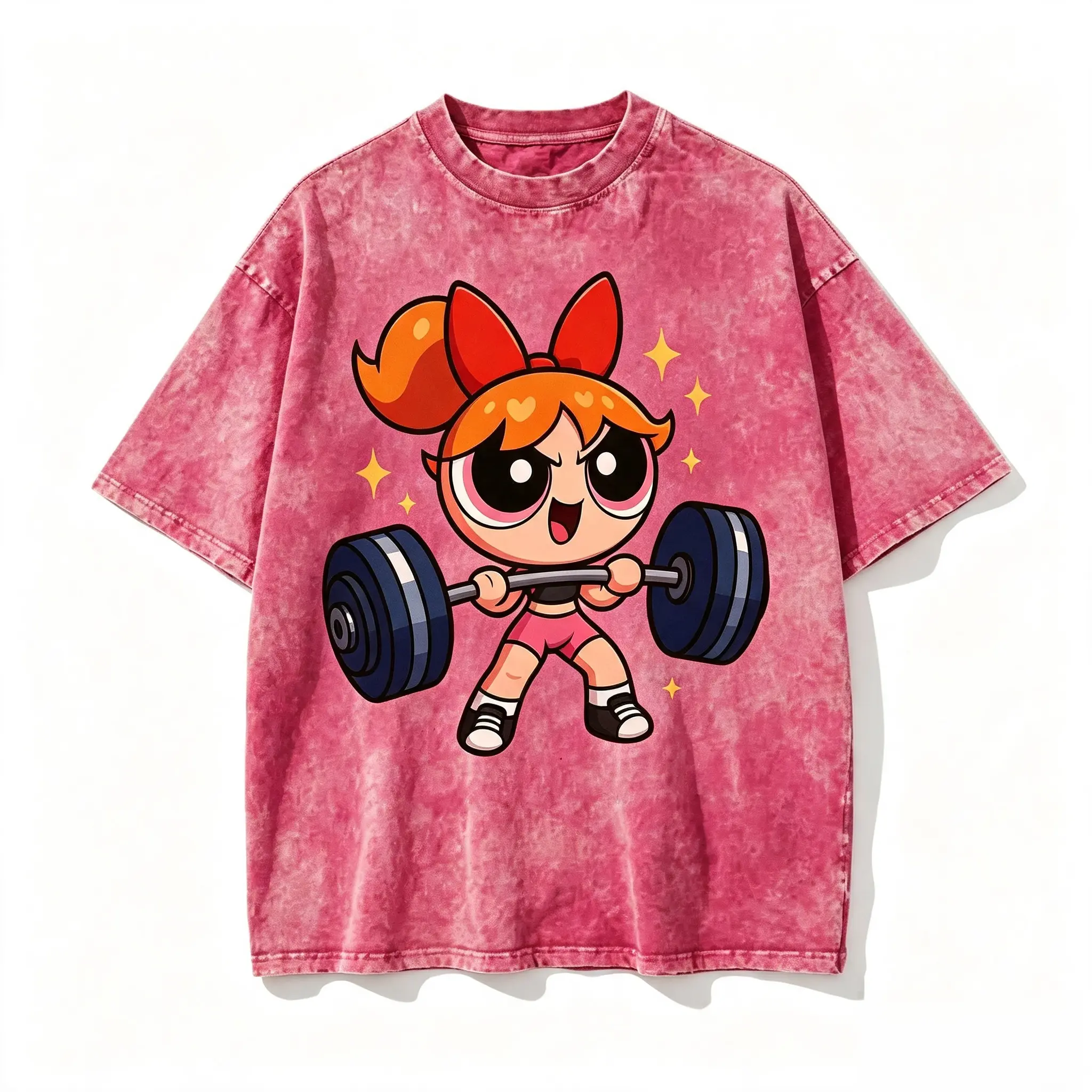 Cute Y2k Blossom # Powerpuf Gym Girl Graphic Tee, Y2K # Powerpuf Fitness, Girl Power Weightlifting, Bodybuilding Shirt, Pump Cover Gym Tee for Men Women, Youth & Adult