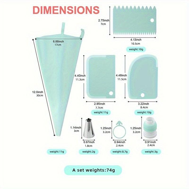 18-Piece Multi-Head Icing Bag Stand Set, Cake Decorating Kit, Convenient Frosting Piping Bag Holder, Includes Various Nozzle Shapes, Ideal for Professional & Home Baking