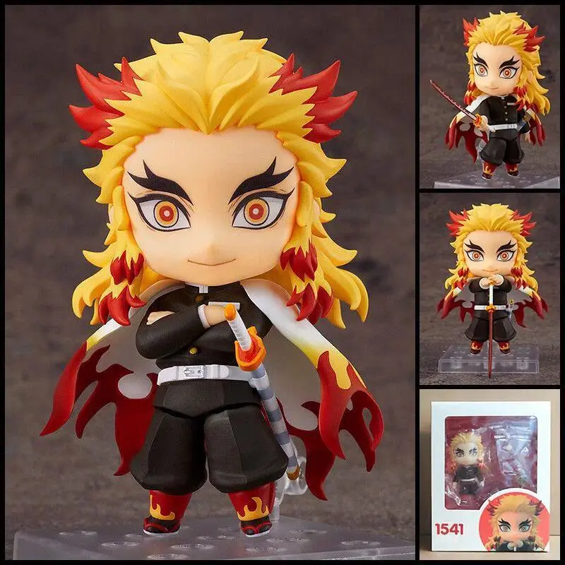 1541 Kyojuro Rengoku  Movable Action Figure Interchangeable Face Pvc Collectible Figurine Boxed Ornament