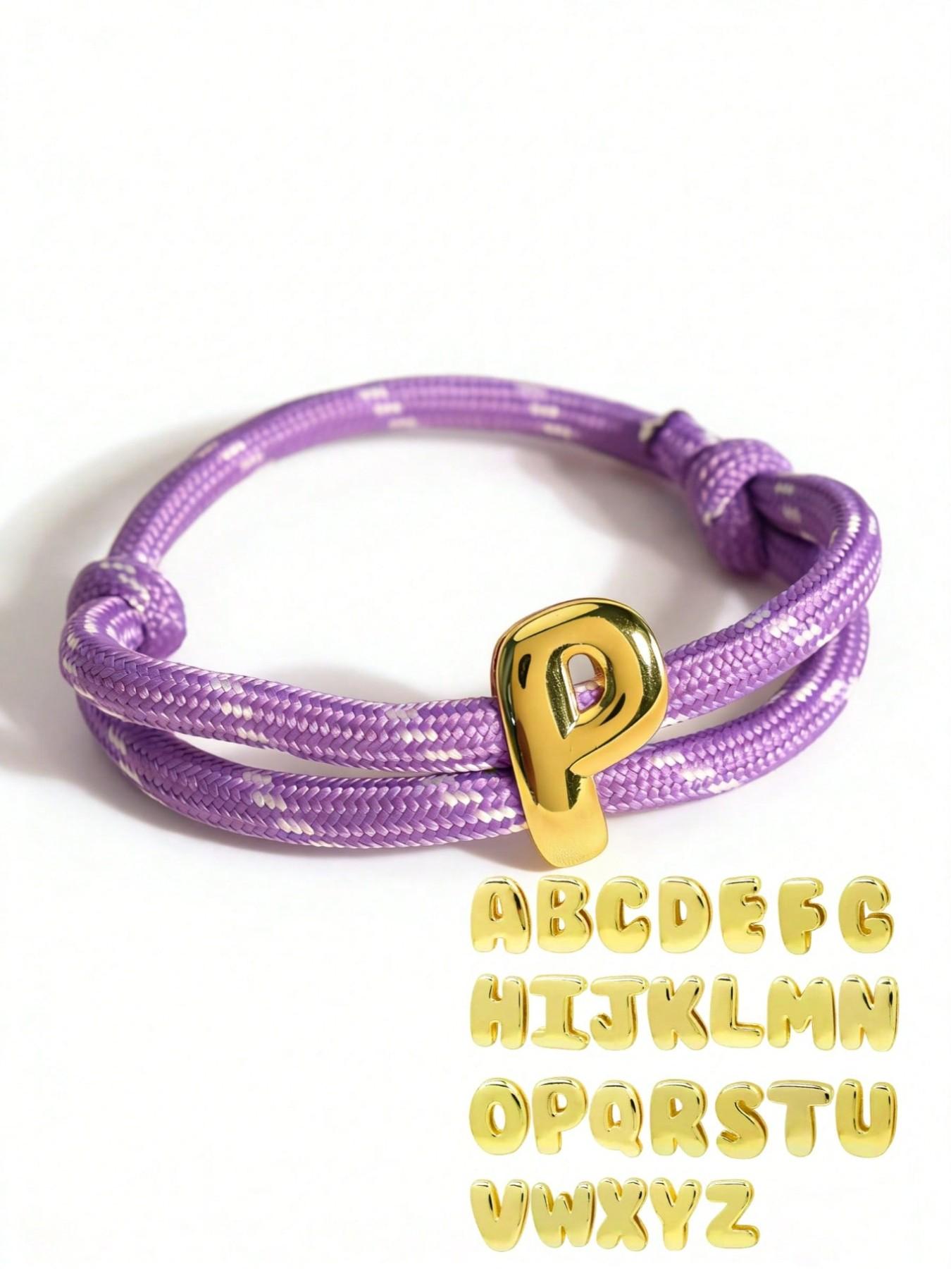 Dopamine Colorful Rope 26 Letters Bracelet, Handwoven Wristband for Men and Women, Unisex Fashion Accessory, Unique Gift Idea