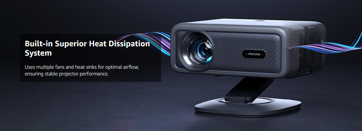 AuKing 800 ANSI Lumen Portable Projector 1080P 4K Support Netflix Certified Outdoor Movie Projector with Auto Focus Keystone 3D Dolby Audio WiFi 6 Bluetooth 5.0 50% Zoom HDMI USB-C