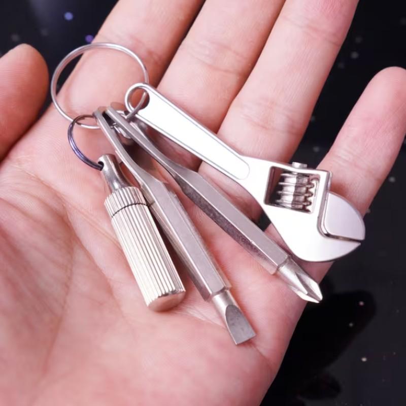 4-In-1 Pocket Mini Tool Set, Edc Portable Multi-Tool Kit, Multifunctional Tool, Compact Design for Daily Use & Emergency Preparedness, Durable Construction, Keychain Portability