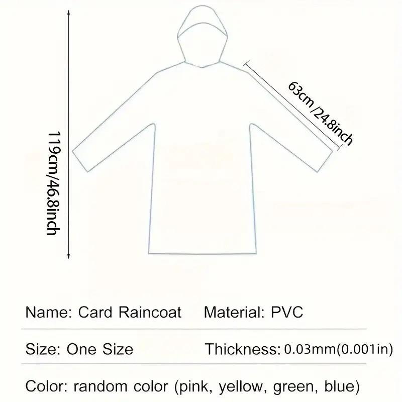 4pcs Universal Compressed Waterproof Rainproof Hooded Outdoor Raincoat, High-Quality Pe Material, Portable Pocket Design, Ideal for Hiking/camping/fishing, Windproof Solid Color, Random Colors, Adult Emergency Rain Gear