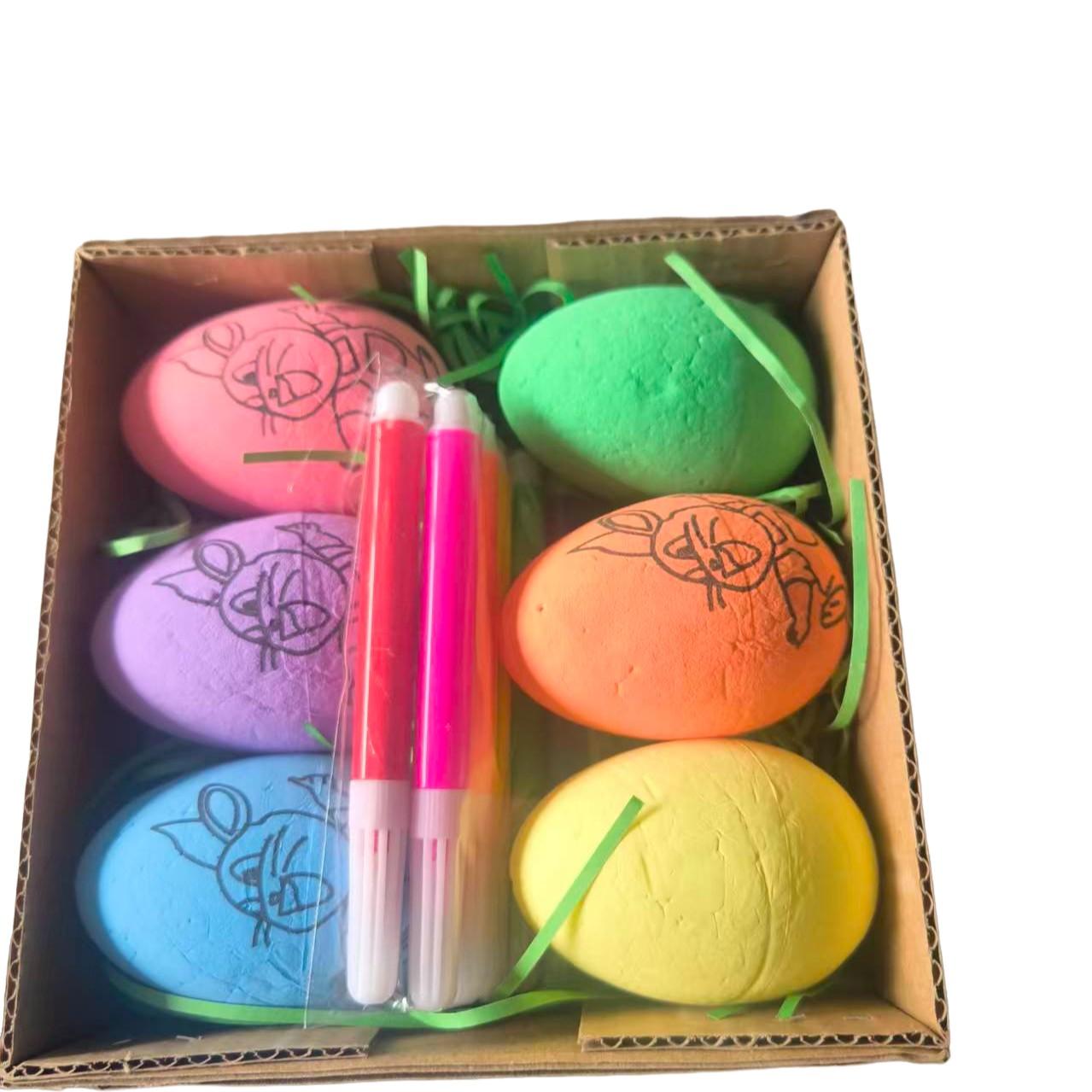 Safe Eco-Friendly DIY Hand-Painted Easter Eggs, Dual-Sided Realistic Egg Coloring Kit, Kids Craft Educational Toy, Parent-Child Interactive Painting Set