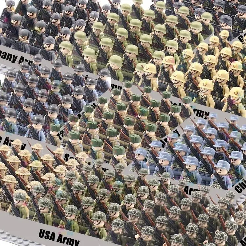 2026 hot item 24 Pcs/Lot WW2 Military Figures Building Blocks Nation Army Soldiers Assemble Bricks Educational For Boys Christmas Gift  Toys Popular toys