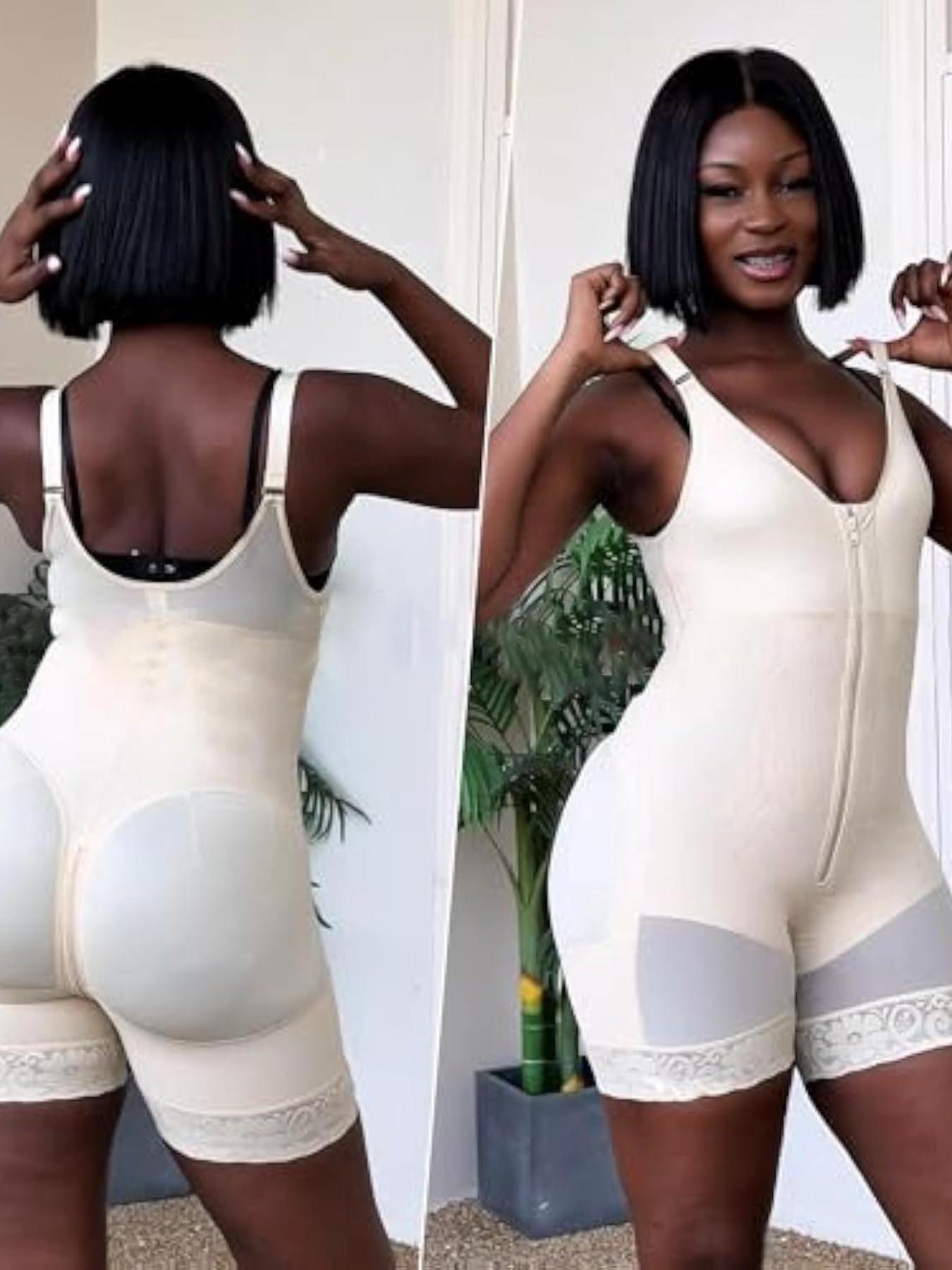 Women's Shapewear Dress, Waist Cinching Butt Lifting, Zipper Design, Detachable Straps, Adjustable Fit, Compression Sculpting, All Seasons