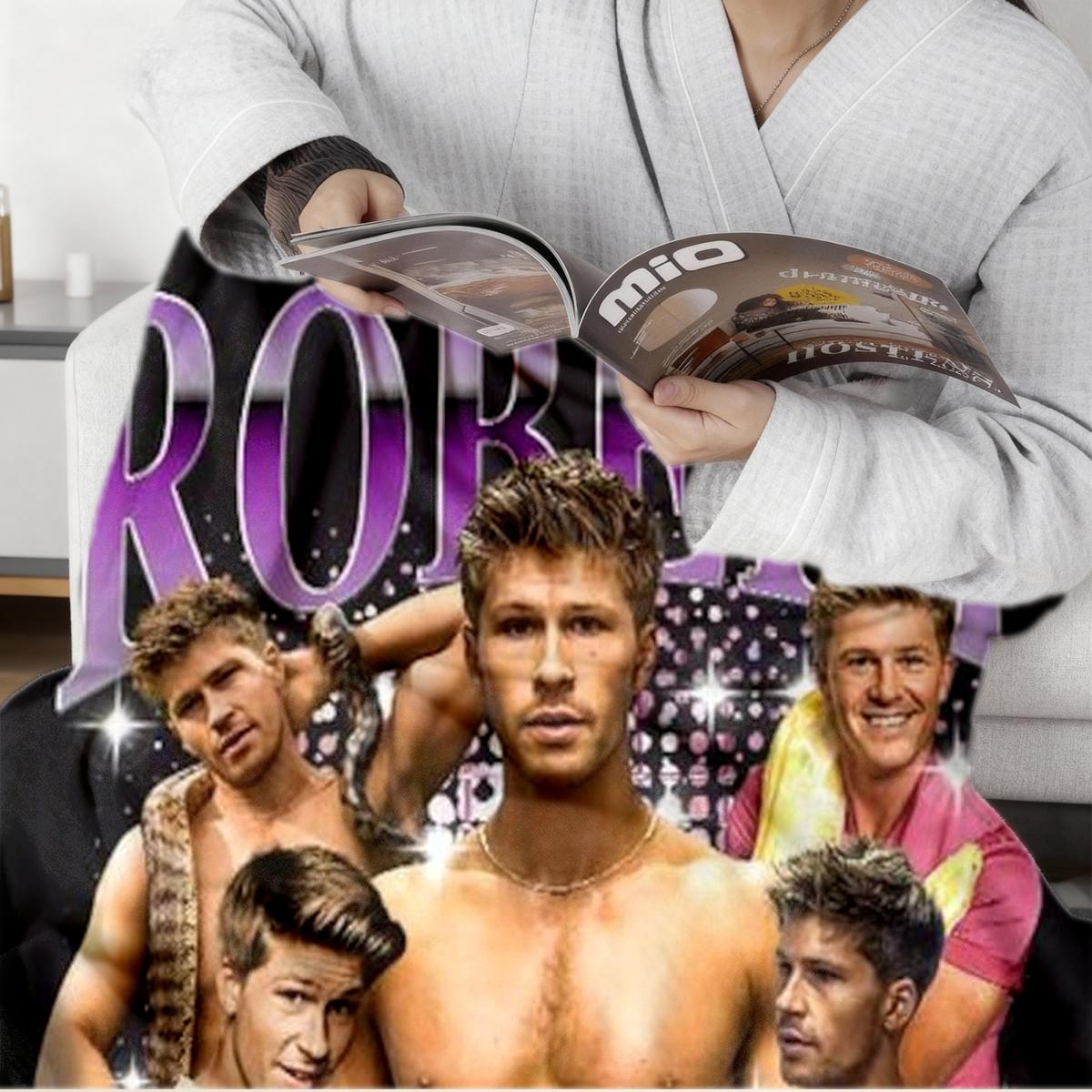 Robert Irwin Starry Patchwork Flannel Throw Blanket, Large Size, Soft Lightweight Warm, Perfect for Bed Sofa Office Camping Travel Christmas Gift