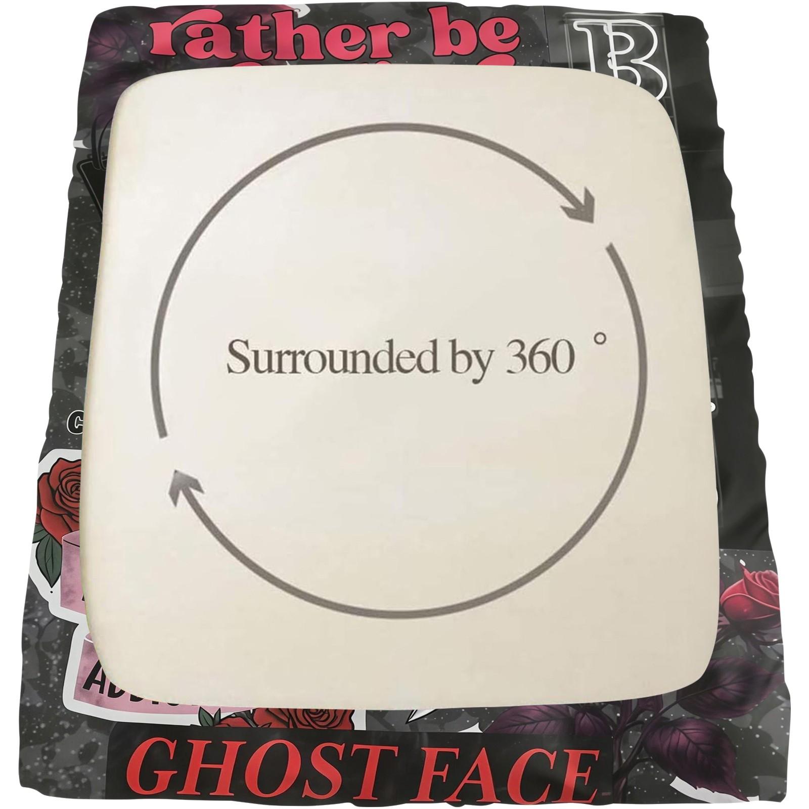 3 Piece Scream Ghostface Fitted Sheet Set, 1 Fitted Sheet + 2 Pillowcases, Dark Romance Horror Movie Bedding, Spooky Bedroom Decor for Halloween, Graduation & Adult Ceremony, Perfect Gift for Movie Fans & Book Lovers