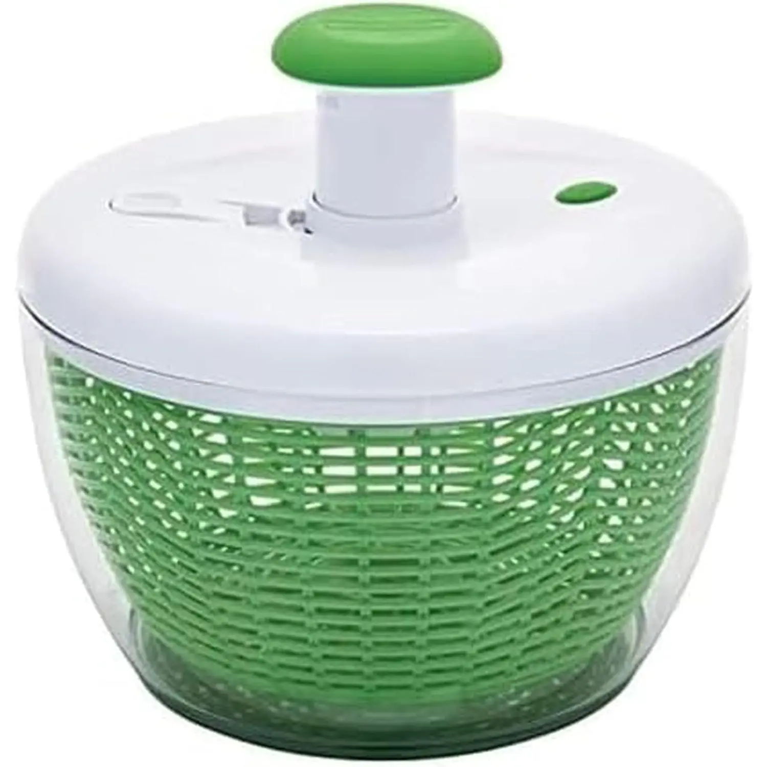 Easy to use pro Pump Spinner with Bowl, Colander and Built in draining System for Fresh, Crisp, Clean Salad and Produce, 6.6 quart, Green