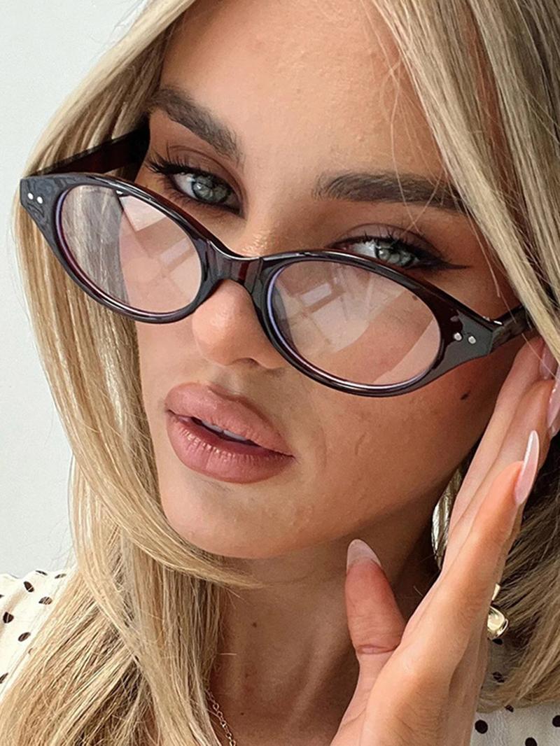 Vintage Oval Frame Women's Flat Mirror, Perfect for Back-To-School, College Style, Daily Use, Retro Look, Stylish Accessory