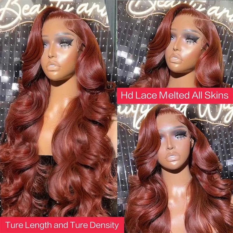 BLING HAIR Reddish Brown HD Lace Front Human Hair Wig PrePlucked 13x4 Colored Human Hair 13x6 Lace Front Wigs Body Wave Wig TikTokShopHolidayHaul