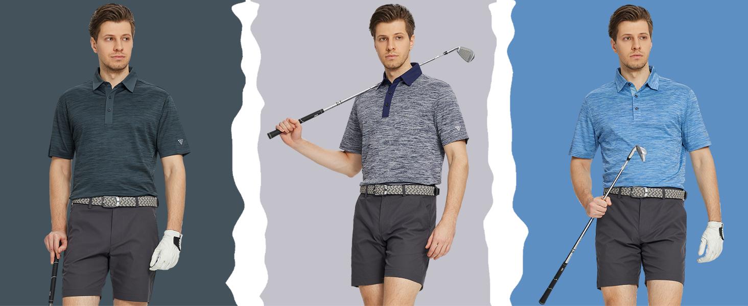 MAELREG Golf Shirts for Men Dry Fit Short Sleeve Casual Performance Moisture Wicking Heather Pique Collared Polo Menswear Top SpringStatements